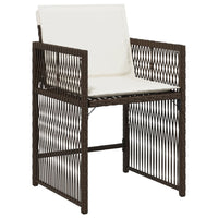 Thumbnail for Gartenstühle mit Kissen 4 Stk. Braun Poly Rattan