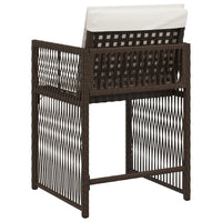 Thumbnail for Gartenstühle mit Kissen 4 Stk. Braun Poly Rattan