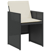 Thumbnail for 3-tlg. Bistro-Set mit Kissen Schwarz Poly Rattan