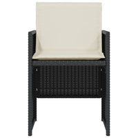 Thumbnail for 3-tlg. Bistro-Set mit Kissen Schwarz Poly Rattan