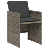 Thumbnail for 3-tlg. Bistro-Set mit Kissen Grau Poly Rattan