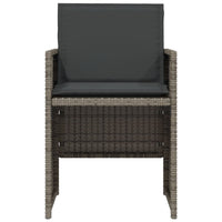 Thumbnail for 3-tlg. Bistro-Set mit Kissen Grau Poly Rattan