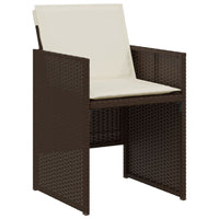 Thumbnail for 3-tlg. Bistro-Set mit Kissen Braun Poly Rattan