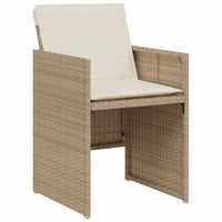 Thumbnail for 3-tlg. Bistro-Set mit Kissen Beige Poly Rattan