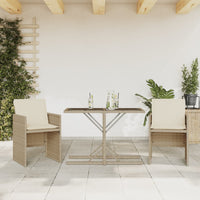 Thumbnail for 3-tlg. Bistro-Set mit Kissen Beige Poly Rattan