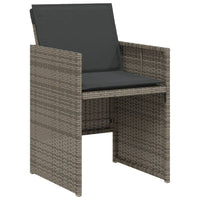 Thumbnail for 3-tlg. Bistro-Set mit Kissen Grau Poly Rattan