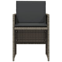 Thumbnail for 3-tlg. Bistro-Set mit Kissen Grau Poly Rattan