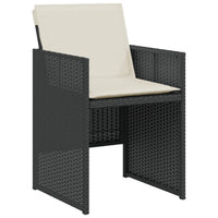 Thumbnail for 3-tlg. Bistro-Set mit Kissen Schwarz Poly Rattan