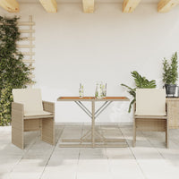 Thumbnail for 3-tlg. Bistro-Set mit Kissen Beige Poly Rattan