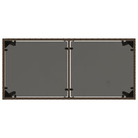 Thumbnail for Gartentisch mit Glasplatte Braun 115x54x74 cm Poly Rattan