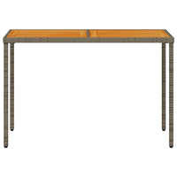 Thumbnail for Gartentisch mit Akazienholz-Platte Grau 115x54x74cm Poly Rattan