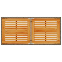Thumbnail for Gartentisch mit Akazienholz-Platte Grau 115x54x74cm Poly Rattan