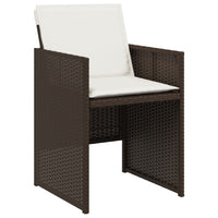 Thumbnail for 5-tlg. Garten-Essgruppe mit Kissen Braun Poly Rattan