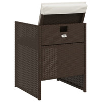Thumbnail for 5-tlg. Garten-Essgruppe mit Kissen Braun Poly Rattan