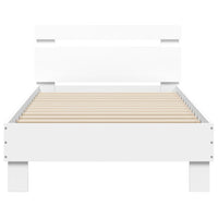 Thumbnail for Bettgestell mit Kopfteil Weiß 90x200 cm Holzwerkstoff