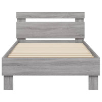 Thumbnail for Bettgestell mit Kopfteil Grau Sonoma 90x190 cm Holzwerkstoff