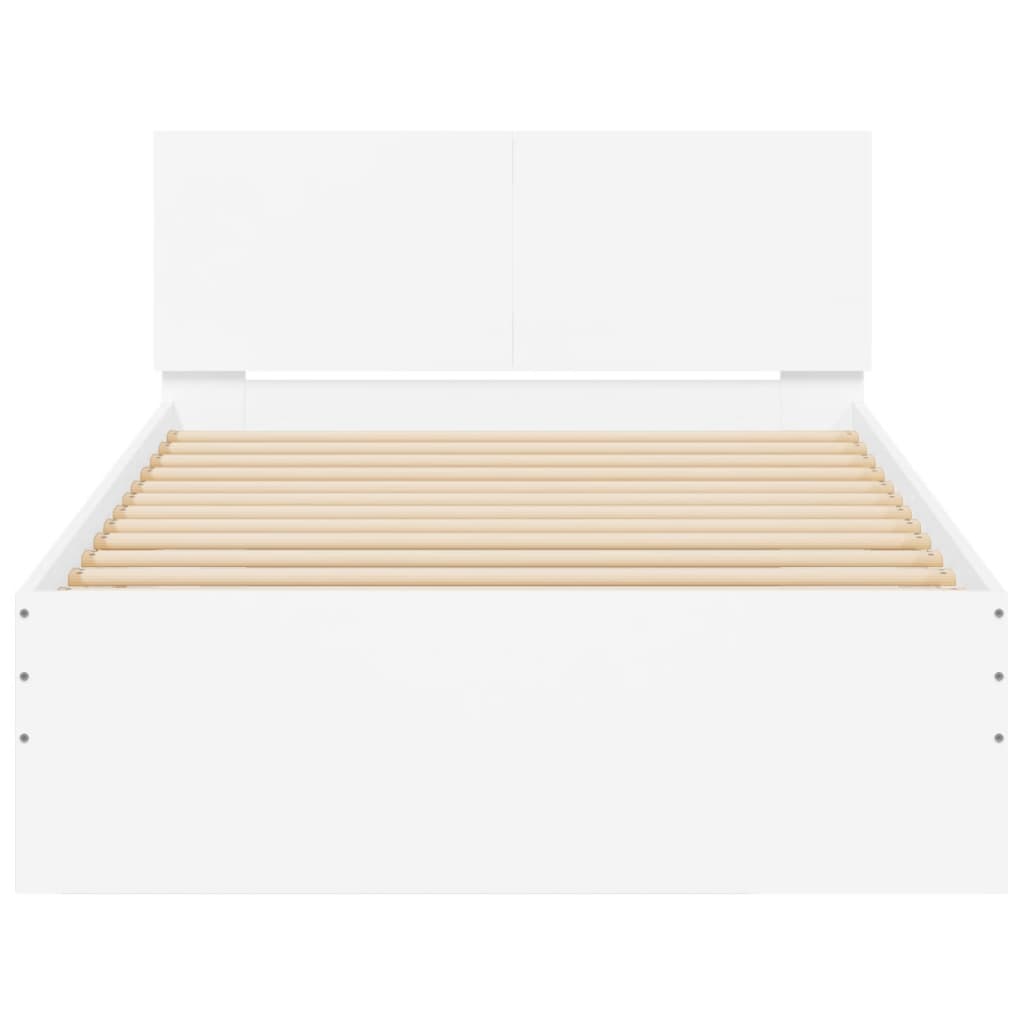 Bettgestell mit Kopfteil Weiß 100x200 cm Holzwerkstoff