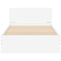 Thumbnail for Bettgestell mit Kopfteil Weiß 100x200 cm Holzwerkstoff