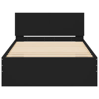 Thumbnail for Bettgestell mit Kopfteil Schwarz 100x200 cm Holzwerkstoff