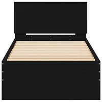 Thumbnail for Bettgestell mit Kopfteil Schwarz 90x190 cm Holzwerkstoff