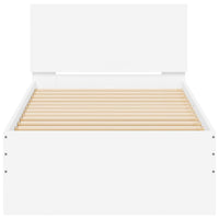 Thumbnail for Bettgestell mit Kopfteil Weiß 75x190 cm Holzwerkstoff