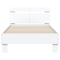 Thumbnail for Bettgestell mit Kopfteil und LED-Leuchten Weiß 100x200 cm
