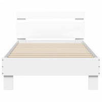 Thumbnail for Bettgestell mit Kopfteil und LED-Leuchten Weiß 75x190 cm