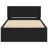 Thumbnail for Bettgestell mit Kopfteil und LED-Leuchten Schwarz 100x200 cm