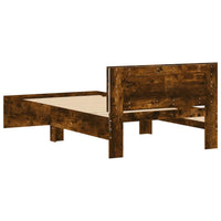 Thumbnail for Bettgestell mit Kopfteil & LED-Leuchten Räuchereiche 100x200 cm