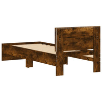 Thumbnail for Bettgestell mit Kopfteil und LED-Leuchten Räuchereiche 90x190cm