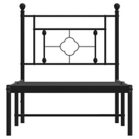 Thumbnail for Bettgestell mit Kopfteil Metall Schwarz 75x190 cm