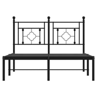 Thumbnail for Bettgestell mit Kopfteil Metall Schwarz 120x190 cm
