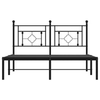 Thumbnail for Bettgestell mit Kopfteil Metall Schwarz 135x190 cm