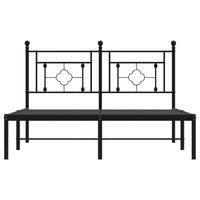Thumbnail for Bettgestell mit Kopfteil Metall Schwarz 140x190 cm