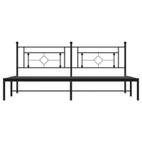 Thumbnail for Bettgestell mit Kopfteil Metall Schwarz 193x203 cm