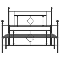 Thumbnail for Bettgestell mit Kopf- und Fußteil Metall Schwarz 107x203 cm