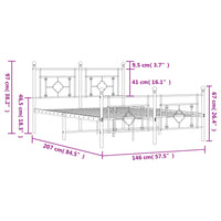 Thumbnail for Bettgestell mit Kopf- und Fußteil Metall Schwarz 140x200 cm