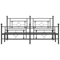 Thumbnail for Bettgestell mit Kopf- und Fußteil Metall Schwarz 183x213 cm