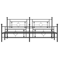 Thumbnail for Bettgestell mit Kopf- und Fußteil Metall Schwarz 193x203 cm