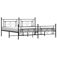Thumbnail for Bettgestell mit Kopf- und Fußteil Metall Schwarz 200x200 cm