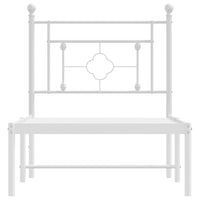 Thumbnail for Bettgestell mit Kopfteil Metall Weiß 80x200 cm