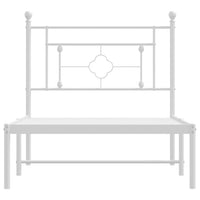 Thumbnail for Bettgestell mit Kopfteil Metall Weiß 100x200 cm