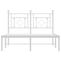 Thumbnail for Bettgestell mit Kopfteil Metall Weiß 120x200 cm