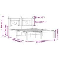 Thumbnail for Bettgestell mit Kopfteil Metall Weiß 140x200 cm