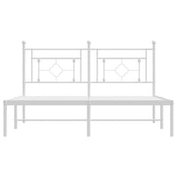 Thumbnail for Bettgestell mit Kopfteil Metall Weiß 150x200 cm
