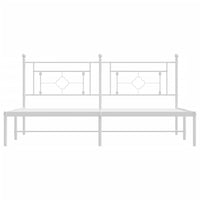 Thumbnail for Bettgestell mit Kopfteil Metall Weiß 183x213 cm