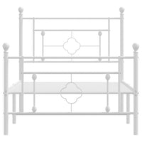 Thumbnail for Bettgestell mit Kopf- und Fußteil Metall Weiß 90x200 cm