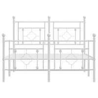 Thumbnail for Bettgestell mit Kopf- und Fußteil Metall Weiß 120x190 cm