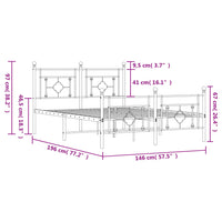 Thumbnail for Bettgestell mit Kopf- und Fußteil Metall Weiß 140x190 cm