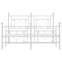 Thumbnail for Bettgestell mit Kopf- und Fußteil Metall Weiß 140x200 cm